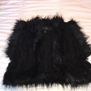 Jessica Simpson Fur/ Ruffle Vest